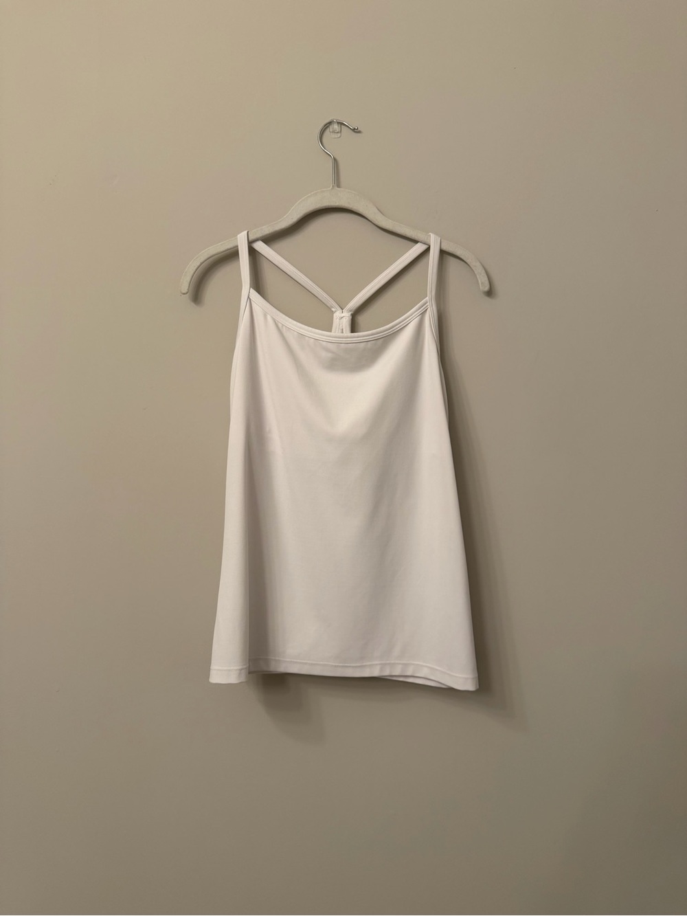 Lululemon Power Y Tank White Built-In Shelf Bra Yoga Athletic